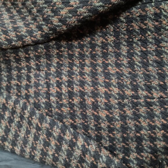 Express Men's Houndstooth Overcoat - Olive and Black - Size Small - Picture 3 of 5